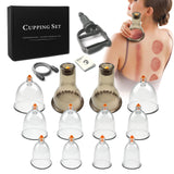 AIKOTOO Cupping Set - Cupping Therapy Set w/ 12 Massage Cups for Pain Relief Physical Therapy Body Massage Cupping Kit for Massage Therapy Vacuum Cups with Pump