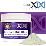 GENEX Trans Resveratrol 1000mg Serving 99% Pure Micronized Pharmaceutical Grade Trans-Resveratrol Powder 30 Servings or 30Grams 1Gram Per Day 30-Day Supply Made in a GMP & NSF Certified Facility