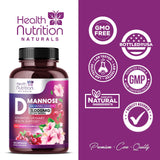 D-Mannose & Cranberry Extract 1350mg Advanced Formula, Fast-Acting Natural Urinary Tract Health Support for Women & Men, Flush Impurities in Urinary Tract & Bladder, Non-GMO, Vegan - 120 Capsules