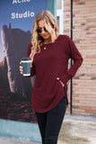 Newchoice Fall Shirts for Women 2024 Trendy Raglan Long Sleeve Tunic Tops Christmas Sweater (Dark Winered, L)