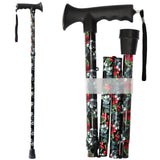 CLOKTA Folding Cane - Walking Cane for Men and Women - Floral,Foldable,Lightweight,Adjustable,Portable Hand-Canes for Seniors & Adults,Comfortable T Handles Walking Stick