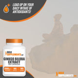 BulkSupplements.com Ginkgo Biloba Extract Capsules - Ginkgo Biloba 2000mg, Ginkgo Biloba Supplements, Ginkgo Biloba Pills - Vegan-Friendly, 1 Capsule per Serving, 180 Veg Capsules
