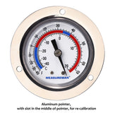 MEASUREMAN Vapor Capillary Flanged Panel Mount Refrigeration Thermometer, 2" Dial, 48" Capillary, -40-65 deg F/-40-20 deg C, Re-Calibration Available