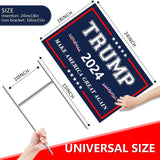 Trump Yard Signs 2024, 24x18In Trump Yard Signs Make America Great Again Foldable Double-Side Campaign Sign With H-Stakes Placard Voted Trump Triggering Outdoor Garden Lawn Parade Handheld Rally Decor