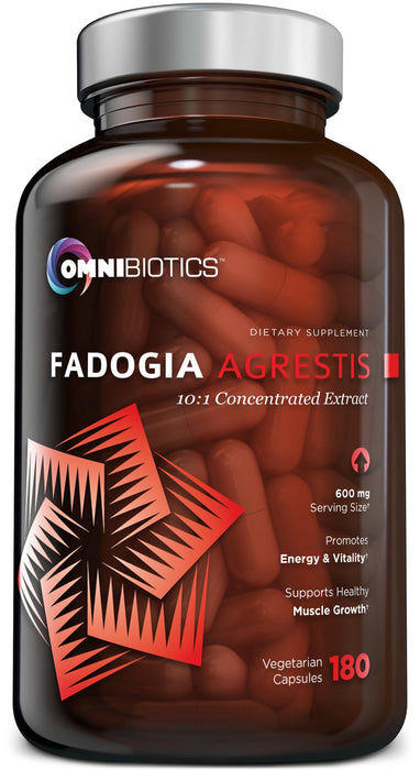 OmniBiotics Fadogia Agrestis Supplement 180 Vegan Capsules - 100% Standardized 10:1 Extract - Promotes Athletic Performance, Energy, Muscle Recovery & Growth - Natural Endurance Support