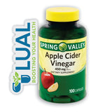 Spring Valley Apple Cider Vinegar Capsules, 100 Count + Luall Sticker