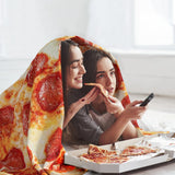 QiyI Pizza Blanket 2.0 Double Sided for Adult and Kids, Giant Food Throw Blanket Funny Thanksgiving Gifts, Christmas Novelty Gift Round Taco Blanket, Warm Soft Tortilla Blanket 72" in Diameter, Red