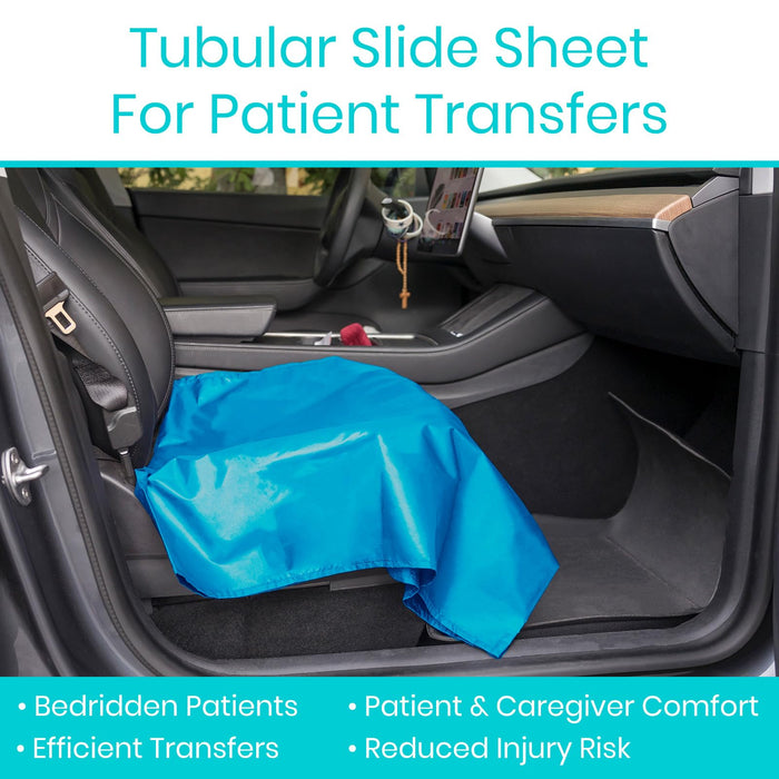 Vive Tubular Patient Slide Sheet for Moving Patients (39" x 79") - Patient Transfer Slide Sheet - Sliding Transfer Sheet & Draw Sheet for Elderly