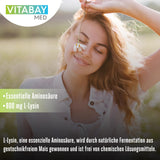 Vitabay L Lysin Kapseln Hochdosiert - 100 VEGAN & LABORGEPRÜFT Aminosäure L-Lysin Kapseln mit 2250mg L- Lysine L lysin Lysin Hochdosiert llysin L-Lysin hochdosiert L Lysine L-Lysine L- Lysin L -Lysin