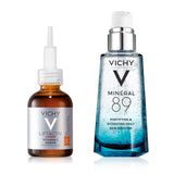 Vichy Bestsellers Duo | Skin Care Set with 15% Pure Vitamin C Serum and Mineral 89 Booster Hyaluronic Acid Serum | Facial Skin Care Kit for Brightening, Hydrating, & Firming