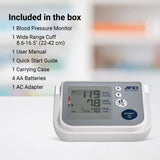 A&D Medical Premium Multi-User Blood Pressure Monitor, Wide Range Blood Pressure Cuff (22 - 42 cm / 8.6 - 16.5”) Home BP Monitor with AC Adapter