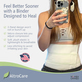 AltroCare Postpartum & Post Surgery Abdominal Binder. Support Recovery after C-Section, Natural Birth, Hysterectomy, Hernia. 3 Panel design, Size S/M (30" to 45").