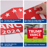 Probsin Trump Vance 2024 Yard Sign Double Sided 16" x 24" President Trump Vice President Vance MAGA Signs Voted for Trump Vance Outdoor Decorations for Lawn, Garden, Window, Party Supplies (Red)