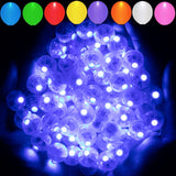 Aogist 100pcs Blue Balloon Lights,Long Standby Time Waterproof Mini Light,Battery Powered Round LED Ball Lamp for Latex Balloon Paper Lantern Party Wedding Festival Christmas Halloween Decorative