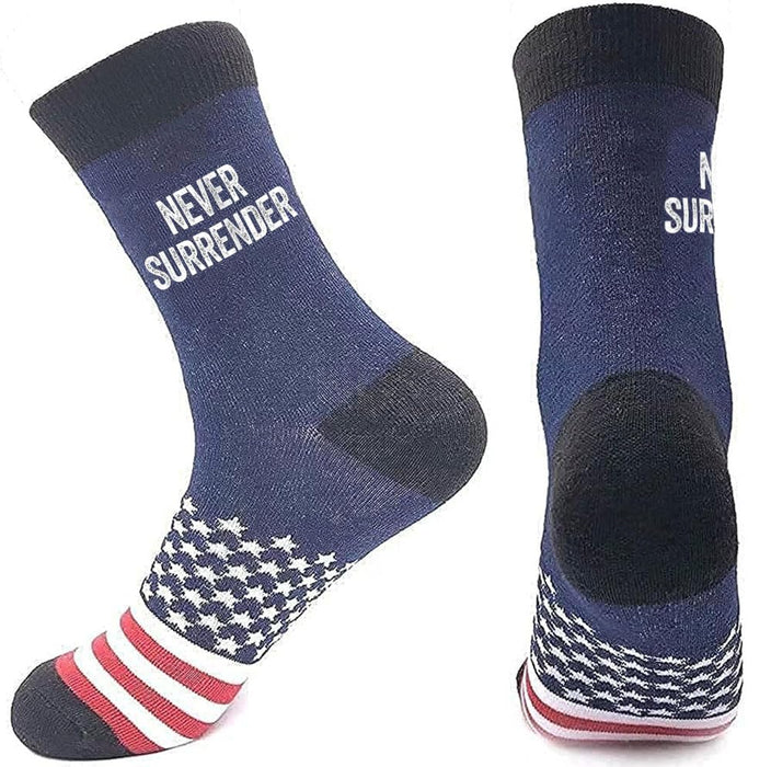 Trump Socks - Unisex Funny Gift Socks Novelty President 2024 Socks MAGA socks Gift Set (US, Alpha, One Size, Regular, Regular, NS001-BLUE)