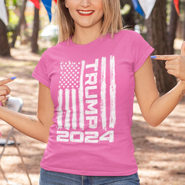 shop4ever Trump Flag 2024 Women's T-Shirt Small Azalea Pink