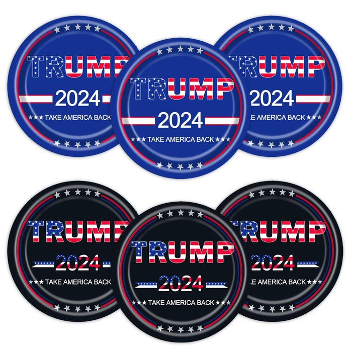 Tewess 48Pcs Trump 2024 Paper Plates 9in Trump Take America Back Plates Disposable Party Decorations for Dessert Dinner President Trump Party Supplies