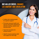 Doc Miller Compression Socks, 20-30 mmHg Medical Grade Closed Toe Socks for Running, Circulation, Shin Splints, Varicose Veins, & Calf Recovery - Knee High Support for Men & Women - Medium Size, Black