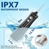 Water Flosser Cordless Electric Water Flosser, Portable Dental Flossers with 4 Modes Waterproof Oral 300ML Rechargeable Travel Irrigation Cleaner IPX7 Flossing Machine for Home & Travel-White