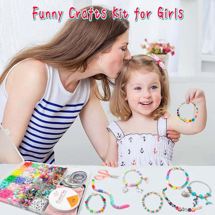 leitait Girls Toys Bracelet Making Kit -3400pcs Beads for Charm Jewelry Making Kit Supplies, Unicorn/Mermaid Crafts Birthday Christmas Gifts for Girls Ages 5 6 7 8 9 10 11 12 Years Old