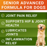 Senior Advanced Glucosamine Joint Supplement for Dogs - Hip & Joint Pain Relief - Small + Large Breeds -Omega-3 Fish Oil - Chondroitin, MSM- Mobility Soft Chews for Older Dogs - Chicken Flavor - 240Ct