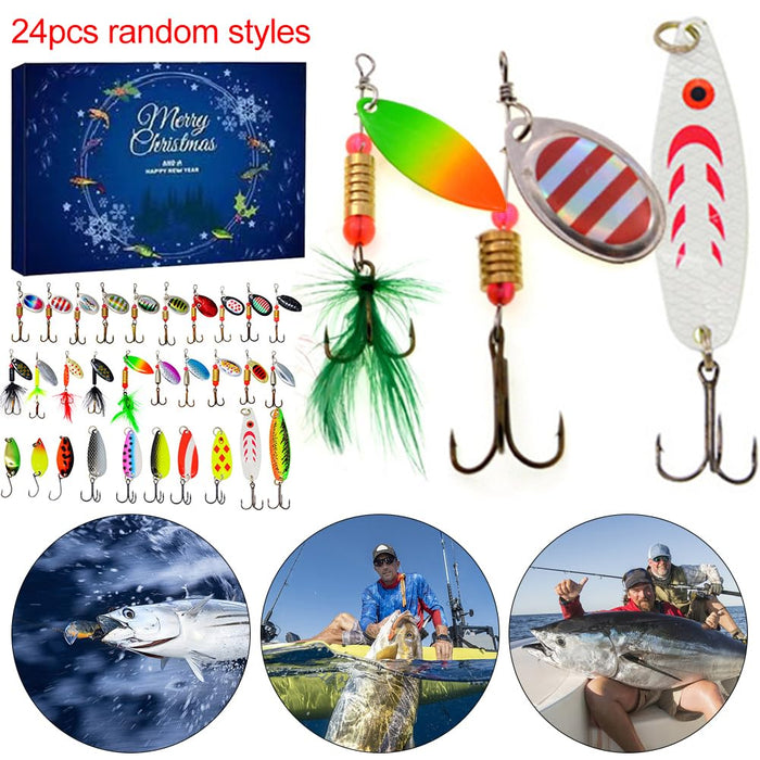 Fishing Advent Calendar, Fishing Christmas Countdown, 24 Days Fishing Lure Set, 2024 Xmas Surprise Gift for Fishing Lover Fisher Adult Men Teen Boys Father Boyfriend Grandpa (Style G)