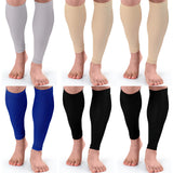 Coume 6 Pairs Calf Compression Sleeve Men and Women Footless Compression Socks for Leg Support, Shin Splints, Pain Relief(Retro Color, Large/ XX-Large)