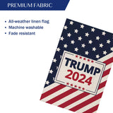 WENWELL Large Donald Trump 2024 House Garden Flags 28 x 40 Inch,Make America Great Again Burlap Yard Sign Decorations,Trump is our President Banners for Outdoor Double Sided