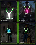 Zacro LED Reflective Vest Running Gear, 5 Lights Colors High Visibility Reflective Running Gear Rechargeable Light Up Running Vest for Walking Running Cycling, Adjustable for Men Women Kids (Green)