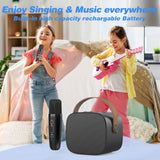 MEGUO Mini Karaoke Machine,Funny Toys Christmas Birthday Gifts for Kids Age 4-12 Girls,Boys,Adults, Karaoke Microphone Toys for 4,5,6,7,8,9,10,11,12+ Year Old Girls Boys (Black 2 mics)