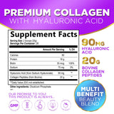 Hello Lovely! Collagen Peptides Powder 20g with Hyaluronic Acid & Biotin - Unflavored Grass Fed Collagen Powder with Type I & III Collagen Supplements - Hair, Nail, Skin & Joint Support - 28 Servings