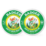 Badger Bug Repellent, Organic Deet-Free Mosquito Repellent with Citronella & Lemongrass, Easy to Use Travel Size Camping Essential, Family Friendly Insect Repellent Balm, 2 oz Tin (2 Pack)