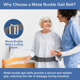 Gait Belt for Seniors with 7 Handles - Transfer Gate Belts with Handles for Lifting Elderly & Patient Physical Therapy - Easy to Use Quick Release Gait Belt for Medical Nursing Use