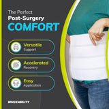 BraceAbility Medical Abdominal Stomach Binder - XXL Belly Band Compression for Diastasis Recti, Postpartum, Post-Surgical Wrap for Tummy Tuck Recovery, Post op Ab Binder for Women and Men (2XL 12")