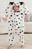 DELEY Unisex One Piece Animal Kids Dalmatian Onesie, Animal Pajamas Halloween Cosplay Costume for Women and Mens Parent-Child Sleepwear