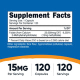 Nutricost L-Methylfolate 15mg, 120 Capsules (5-MTHF) - Vegan, Non-GMO, Gluten Free