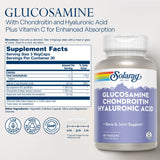 SOLARAY Glucosamine Chondroitin and Hyaluronic Acid, 1500mg/1000mg/20mg 90 Capsules