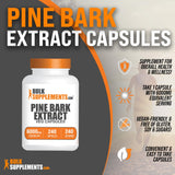 BulkSupplements.com Pine Bark Extract Capsules - Pine Bark Capsules, Antioxidants Supplement - Vegan-Friendly, 1 Capsule per Serving (6000mg Equivalent), 240 Veg Capsules, Pack of 1