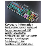 ZDawnn Typewriter Style Mechanical Gaming Keyboard.LED Rainbow Backlit,104 Keys,Retro Punk Round Keycaps with Brown Switch,Wired with USB-A,for PC/Mac/Laptop