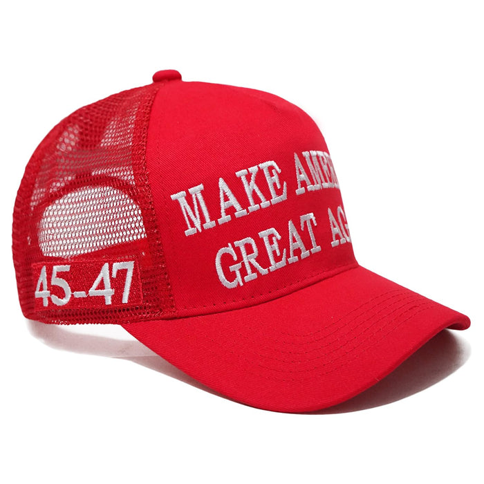 Trump 2024 Hat 45-47 MAGA Hat Make America Great Again Donald Trump Slogan with USA Flag Embroidery Adjustable Baseball Cap