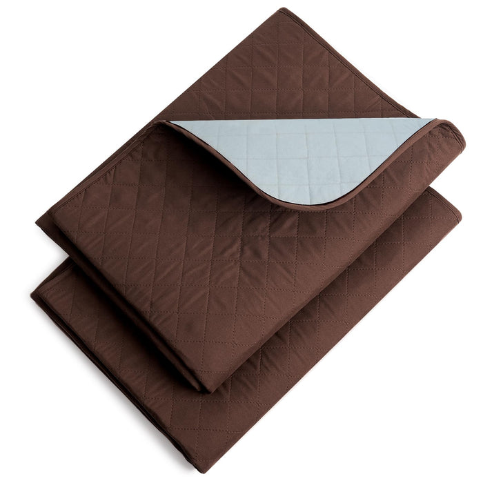 Hide Stains Bed Pads Washable Waterproof 34x36 Inch (2 Pack), Incontinence Bed Pads Washable, Bed Wetting, and Pet Protection, Brown – Ideal for Elderly, Adults, Kids and Pets