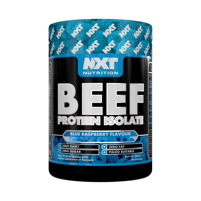 NXT Beef Protein Isolate 540g - High Protein Powder in Natural Amino Acids - Paleo, Keto Friendly - Dairy and Gluten Free | 540g (Blue Raspberry)