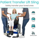 Vive Transfer Sling for Elderly & Disabled - Patient Transfer Lift Assist Device for Wheelchair - Transfer Board Alternative for Stairs, Chairs & Cars - Portable Stair Lift for Seniors & Adults