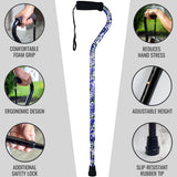 Briggs Offset Foam Grip, Offset Cane, Purple Flowers