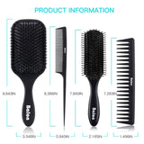 4Pcs Paddle Hair Brush, Detangling Brush and Hair Comb Set for Men and Women, Great On Wet or Dry Hair, No More Tangle Hairbrush for Long Thick Thin Curly Natural Hair