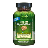 Irwin Naturals Only One Liquid-Gel Multi - No Iron Daily Essential Vitamins, Minerals, Antioxidants, Omega-3 & Green Super Foods - 60 Liquid Softgels