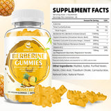 Berberine Gummies with Ceylon Cinnamon 1500mg High Potency Berberine HCL Supplement for Immune and Metabolism Support, Sugar Free Organic Berberine Gummies Pineapple Flavor - 120 Count