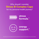 Twinlab Stress B-Complex Caps - Complete B-Complex & 1000 mg Vitamin C - Energy Support Supplement with Vitamin B12 and B6-100 Capsules (Pack of 2)