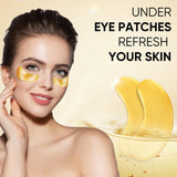 200Pcs/100 Pair Under Eye Patches Gold for Dark Circles, Puffy Eyes, and Wrinkles, 24K Gold Eye Mask for Face, Eye Cream for Men and Women