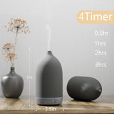 Aromatherapy Essential Oil Diffuser,9 Colors Mood Light,4 Timer Stone Diffuser Living Room(Grey)